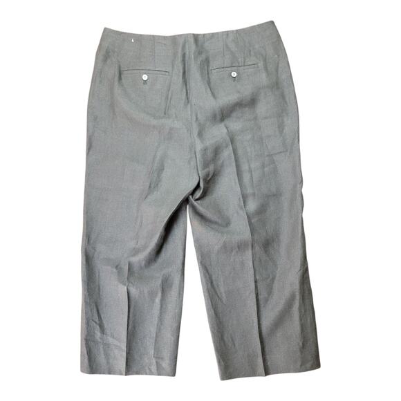 Talbots Chelsea Crop Pants Black Linen Sailor Button Fly Women's Plus Size 16 - Picture 10 of 13